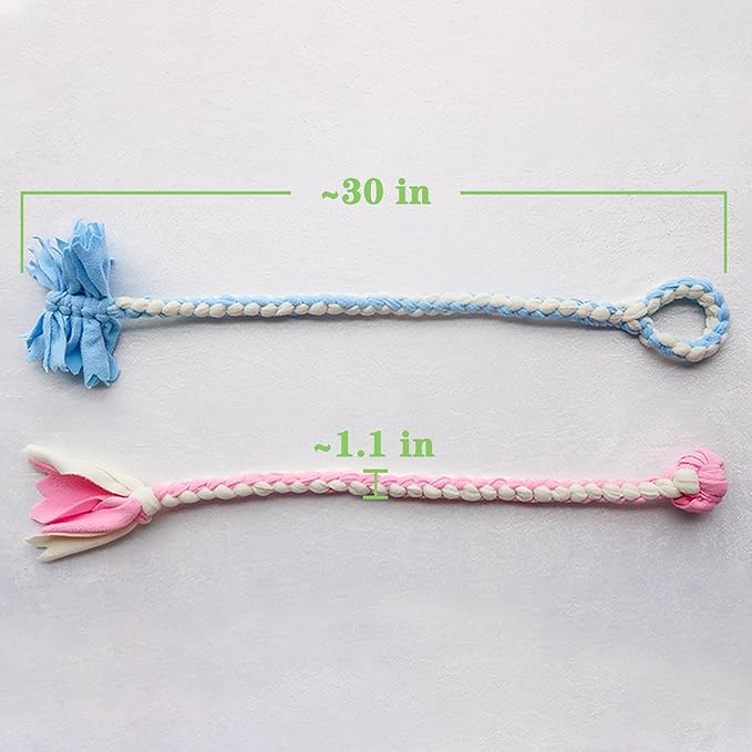 Baba&Nana Braided Fleece Dog Tug Toy (1PC), Assorted Colors Dog Rope Toy, Interactive Tug of War Dog Toy for Large & Medium & Agility Dogs - New and Old tug Rope Shipped Randomly! (Pink/Faux Fur)