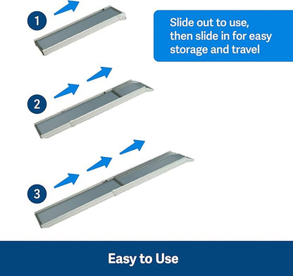 PetSafe Happy Ride Compact Telescoping Dog Ramp - Portable Pet Ramp for Cars, Trucks & SUVs with Adjustable Sizing - Non-Slip Design - Lightweight Pet Mobility Assistance
