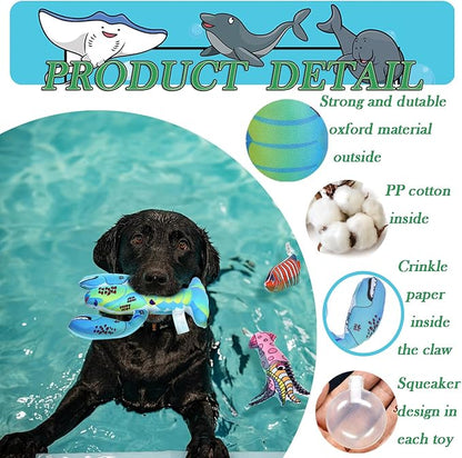 4 Pack Squeaky Dog Water Toys, Floating Dog Pool Toys, Cute Dogs Summer Accessories for Small Medium Large Dogs