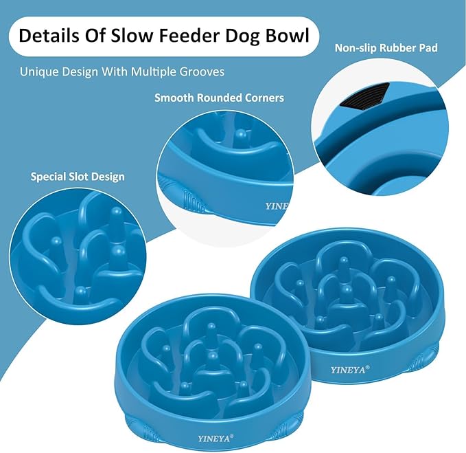 4 Cups Slow Feeder Dog Bowls Large Breed, Anti-Choking Pet Supplies, Maze Dog Food Bowl, Puzzle Feeder That Slow Down Eating