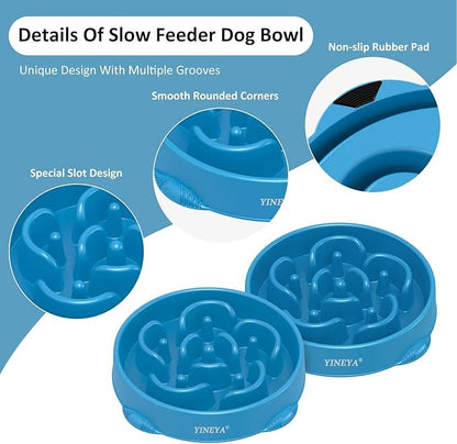 4 Cups Slow Feeder Dog Bowls Large Breed, Anti-Choking Pet Supplies, Maze Dog Food Bowl, Puzzle Feeder That Slow Down Eating