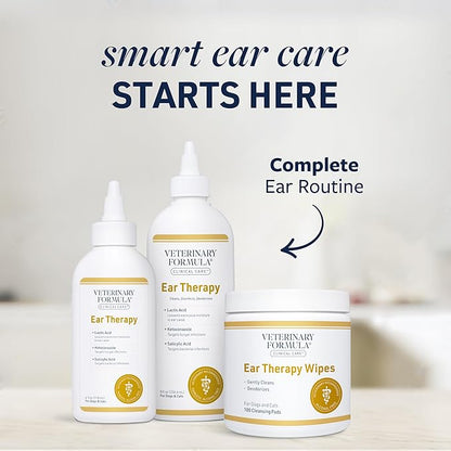 Veterinary Formula Clinical Care Ear Therapy, 8 oz. – Cat and Dog Ear Cleaner – Helps Soothe Itchiness and Clean The Ear Canal of Debris and Buildup