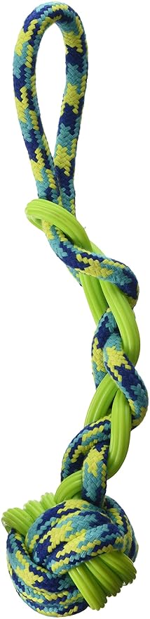 ZEUS K9 Fitness Dog Toys by ZEUS Rope & TPR Ball Tug, Dog Rope Toy for Chewers (Color May Vary)