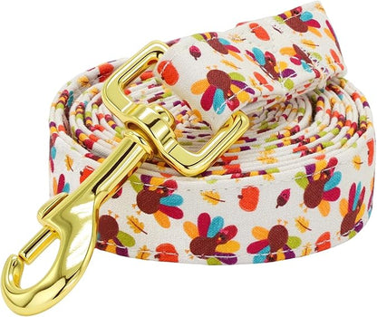 Dog Leash, Christmas Dogs Leashs Turkey Print Adjustable Dog Leash for Medium Boys and Girls Dogs