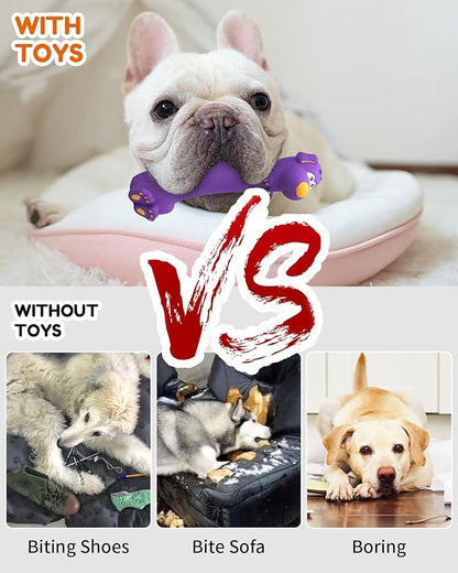 9" Squeaky Dog Toys - 3 Pack Funny Rubber Squeaky Toys, Latex Dog Chew Toys for Puppy