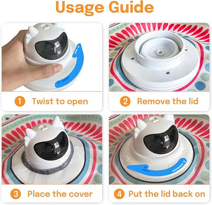 3 in 1 Automatic Interactive Cat Toy with Laser & Fluttering Feather, Rechargeable USB Laser Pointer Cat Toys for Indoor Cats, 360° Motion-Activated Hide and Seek Wand for Kittens & All Breeds