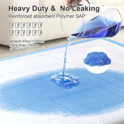 Upgraded 4XL 36"x36" Thicken 6 Layers Dog Pee Pads, 100 CountsUltra Absorbent Pee Pads, Absorb up to 12 Cups, Leak-Proof & Quick Dry Puppy Pads for Puppy,Surgery, Older,Cats, Rabbits,100pcs