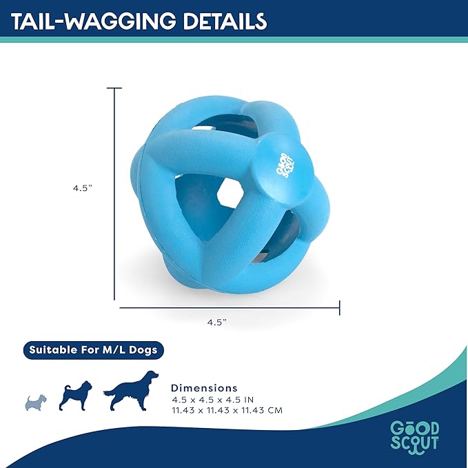 Good Scout Cage Ball Dog Toy for Tugging & Chewing, Best Dog Toy for Fetch, Aggressive Chew Toy for Puppies & Adult Dogs, No Stuffing Dog Toy for Medium & Large Dogs