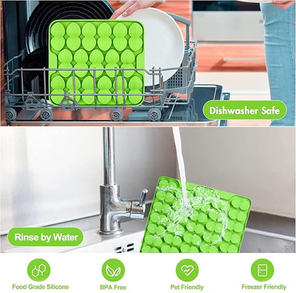 Small Silicone Snuffle Mat for Small Dog Puppy Cat Slow Down Eating,Slow Feeder Lick Mat for Dry Wet Food for Pet Training Smell,Encourages Natural Foraging Skill,Relieving Stress (Green)