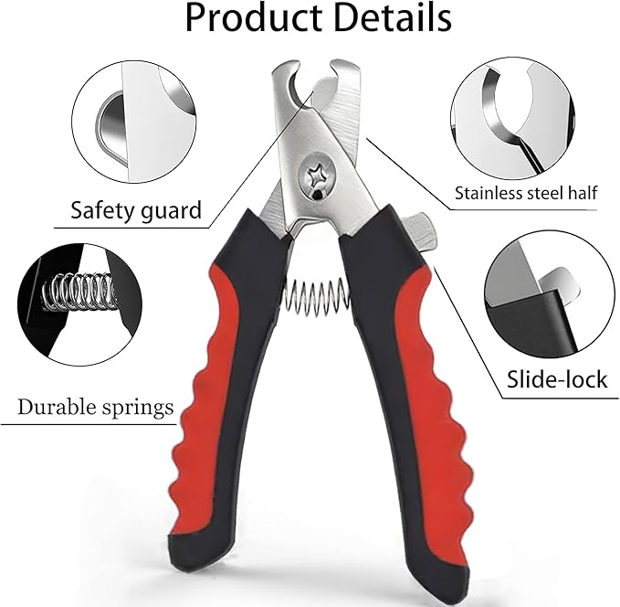 Dog Nail Clippers and Trimmers with Safety Guard — Sharp & Queit Dog Toenail Clippers for Large & Small Dogs with Free Nail File