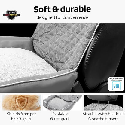Seat Armour - PetBed2GO for Corvette C7 - Grey Pet Bed Cushion & Car Seat Cover, 26x20x6, 3.5 lbs