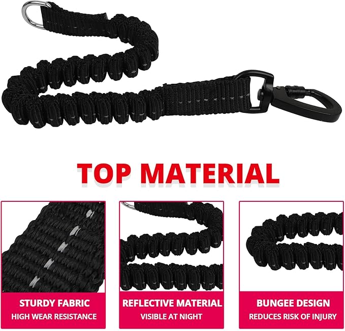 Long Dog Leash 40 FT: Heavy Duty Rope Leashes for Dogs Training with Swivel Lockable Hook Reflective Threads Bungee and Padded Handle - Dog Lead for Large Small Medium Dogs Outside Walking Hiking Pink