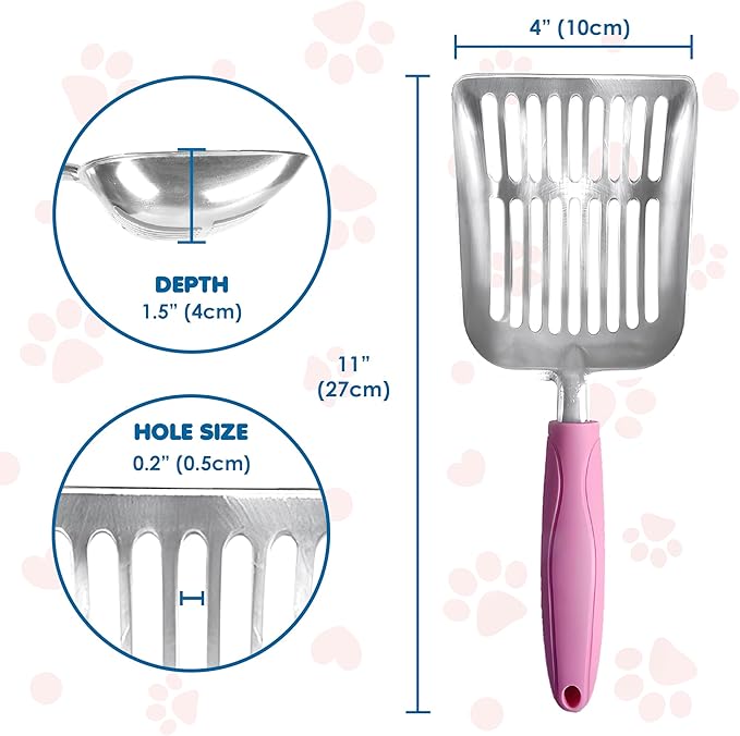 SunGrow Large Cat Litter Scoop, Life Transforming Cat Scooper, Reduces Hand Fatigue, Saves Clear Litter, Makes Scooping Faster and Easier