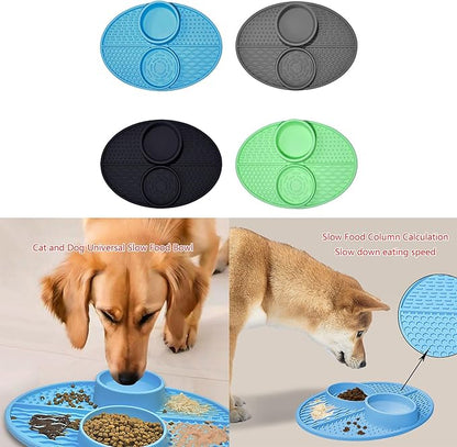 Suction Cup Pet Drinking Licking Pad Silicone Dogs Lick Pad Cats Bath Slow Eating Feeders Puppies Anti-Choking Mat Feeder Bowl Silicone Food Bowls for Cats to Down Eating