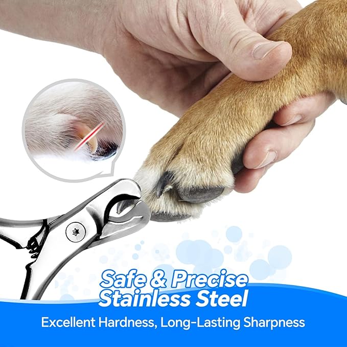 Professional Stainless Steel Dog Cat Nail Clippers & Trimmer Set, Sharp Blades for Precise Cutting, Easy-Grip Ergonomic Handle with Built-in Nail File, Durable Pet Grooming Tool for Small to Large Pet