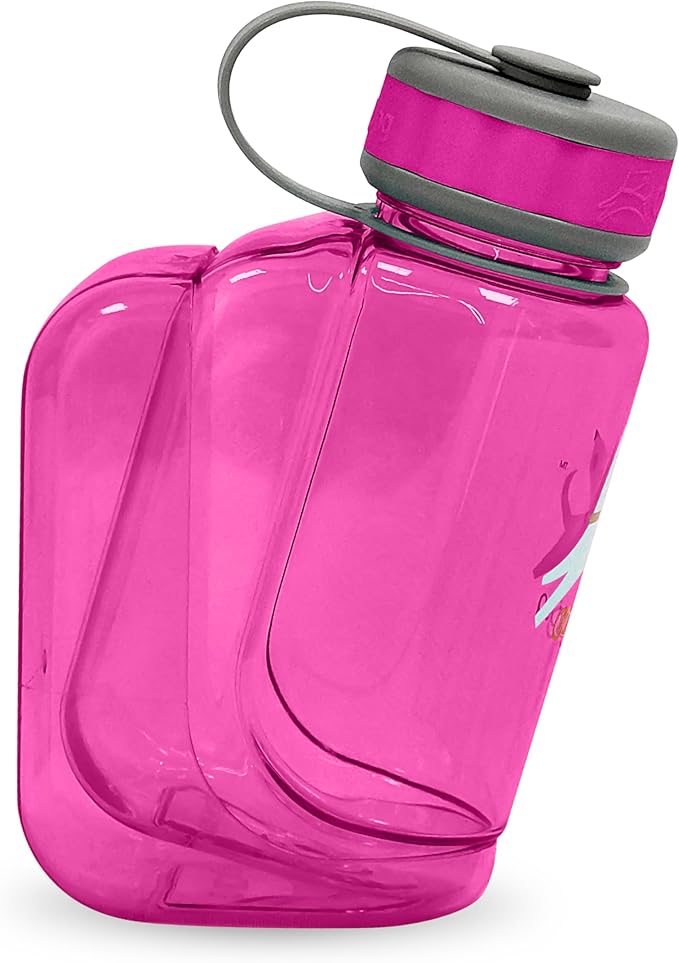 OllyDog OllyBottle, Dog Water Bottle with Detachable Bowl, No Spill Travel Bottle for Dogs, Wide Drinking Cup, BPA-Free Tritan, Easy Clean, Convenient for Walking & Hiking (600ML, Hot Pink)
