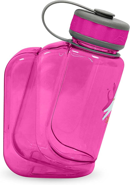 OllyDog OllyBottle, Dog Water Bottle with Detachable Bowl, No Spill Travel Bottle for Dogs, Wide Drinking Cup, BPA-Free Tritan, Easy Clean, Convenient for Walking & Hiking (600ML, Hot Pink)