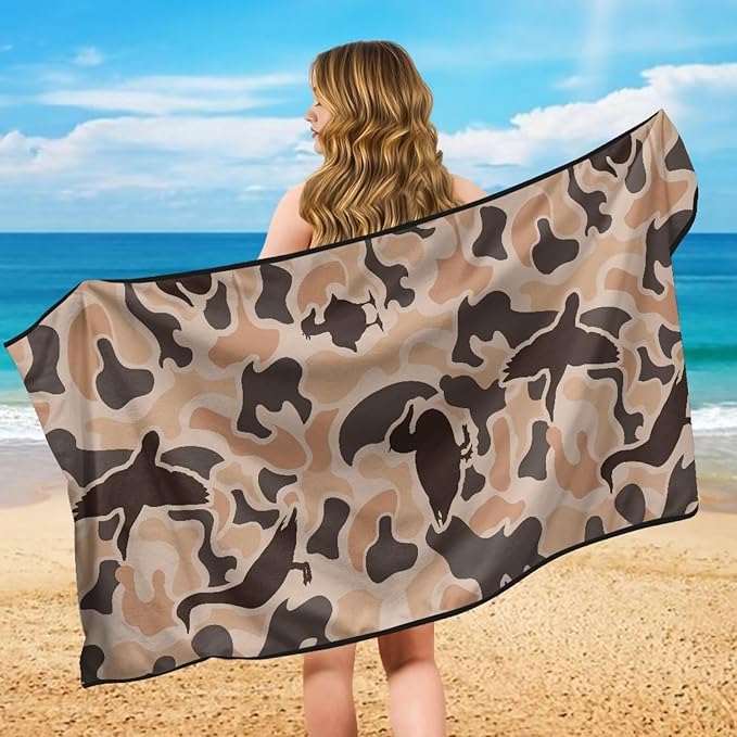 SEANATIVE Duck Camouflage Sweat Towel Car Seat Cover for Gym Running Athletes Fitness Workout, Auto Seat Pet Protector, Sports Towel Seat Covers for Cars