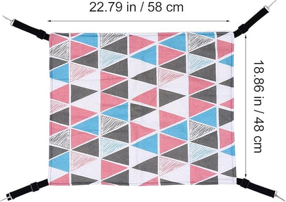 Uonlytech Warm Cat Hammock Hanging Bed with Fleece Lining Large Colorful Triangle Cat Sleeping Mat Pet Cage Nest