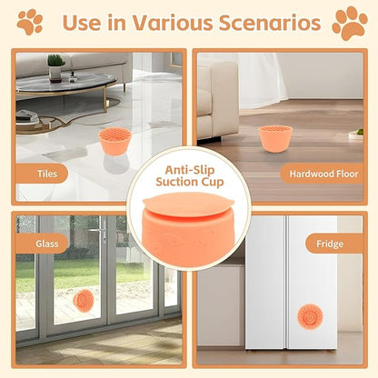 Dog Lick Bowl, Anxiety Relief Silicone Slow Feeder Treat Dispenser, Anti-chocking Pet Dish, Non-Slip Licking Bowl Interactive Entertainment Dog Puzzle Toy for Small & Medium-Light Orange