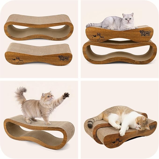 Cat Scratcher, 2 in 1 Cat Scratching Board, Cat Cardboard, Scratch Lounger for Cats as Beds & Furniture, Large, 27.44 x 9.06 x 9.06 inch