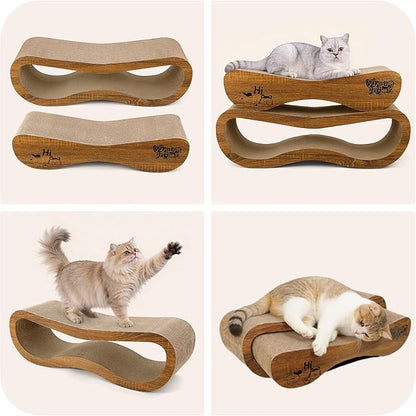 Cat Scratcher, 2 in 1 Cat Scratching Board, Cat Cardboard, Scratch Lounger for Cats as Beds & Furniture, Large, 27.44 x 9.06 x 9.06 inch