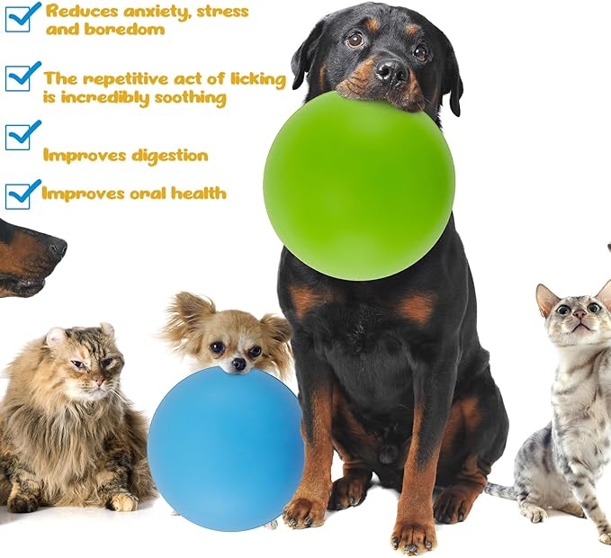 Patelai 4 Pcs Dog Enrichment Lick Bowls, Interactive Dog Slow Licking Feeder Bowl, Boredom Anxiety Eliminate, Mat Wobble Silicone Freeze Feeder for Pet Oral Health for Calming Toy, 4 Colors