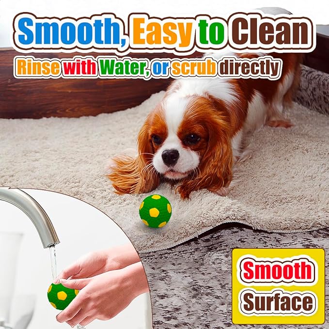 Squeaky Dog Toys for Small Dogs, 2.0 Inch Latex Squeak Dog Balls - Soft Bouncy Fetch & Chew Toys for Mini and Small Breeds Like Chihuahua, Yorkie, Poodle, Corgi