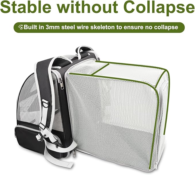 Texsens Innovative Traveler Bubble Backpack Pet Carriers for Cats and Dogs (Expandable-Black)