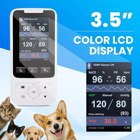Veterinary Monitor for Pet(Include Dogs and Cats),SpO2/TEMP/NIBP/PR Spot Check or Continuous Monitoring for Animal As Veterinary Clinic Equipment