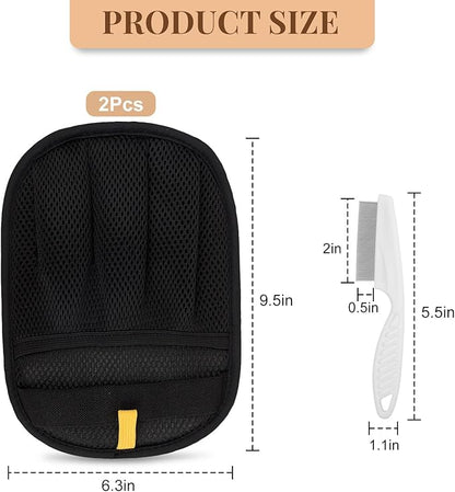 2 Pcs Electrostatic Hair Removal Glove, Reusable Pet Hair Remover Gloves with Tool