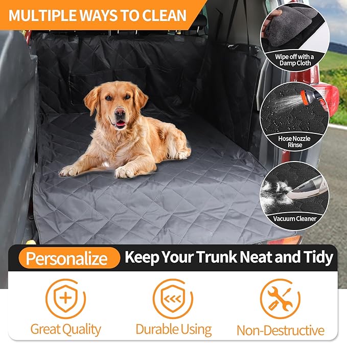 Cargo Liner for Dogs Compatible with Toyota FJ Cruiser 2007-2021, Pet Dog Trunk Cargo Liner, Waterproof Anti-Dirty Pet Cargo Cover Dog Seat Mat, with Bumper Flap Protector (Black)