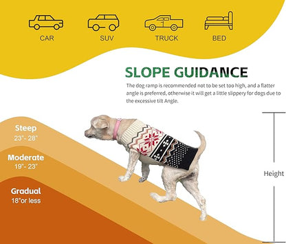 PawStep 50894 Pet Ramp for Dogs & Cats – Foldable Portable Dog Ramp with Poly Grass Non-Slip Surface, Lightweight Travel Ramp for Cars, SUVs, Beds & Couches