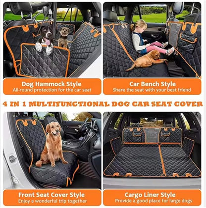 Dog Car Seat Cover | Pet Cover | Bed Back Seat Protector | Dog Barrier Puppy Accessories Waterproof, Scratchproof, Nonslip | Easy to Install Universal Fit for SUVs Trucks.