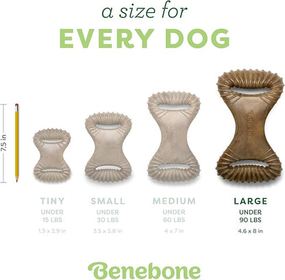 Benebone Dental Durable Dog Chew Toy for Aggressive Chewers, Real Chicken, Made in USA, Large