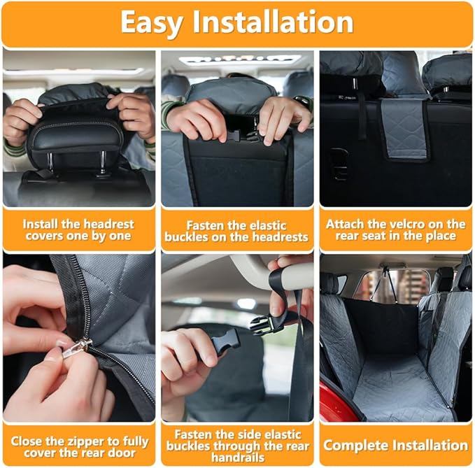 BEERTE Dog Car Seat Cover Fit for Toyota Corolla 2020-2026 Oxford Waterproof Scratchproof Dog Car Seat Cover for Back Seat Pet Seat Cover for Dogs Car Hammock with Mesh Window (Black Green)