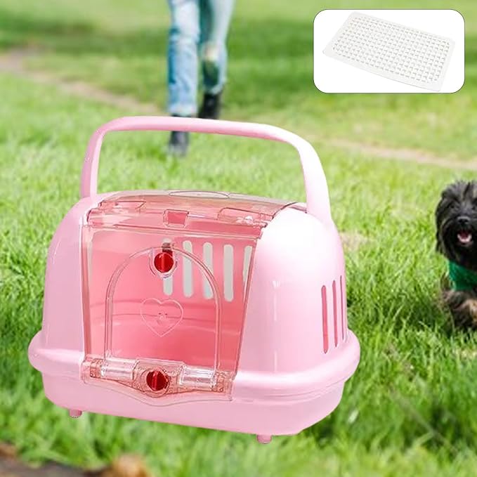 Dog Dog Crate Dog Carrier,Portable Sturdy Breathable Pet Travel Carrier Travel Kennel for Dog Kitten Cat Camping Airline, Pink