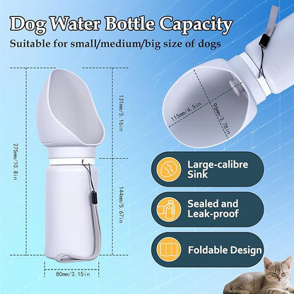 Dog Water Bottle, Silicone Foldable Bottle for Pets, Portable Pet Water Dispenser, Outdoor Travel Dog Drink, Walking Cat Drink Cup