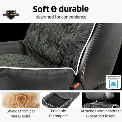 Seat Armour - PetBed2GO for Corvette C7 in Black - Pet Bed Cushion & Car Seat Cover - 26x20x6, 3.5 lbs