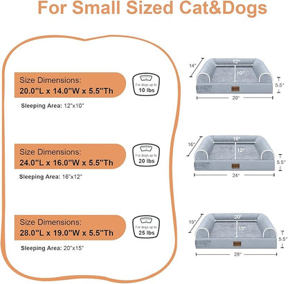 Medium Dog Bed Orthopedic Washable: Beds Bolster Medium Sized Dogs Bed Egg Crate Foam Couch Sofa Waterproof with Removable Cover