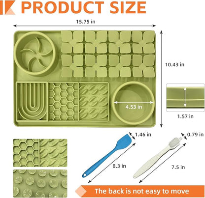 SmartTail Lick Mat for Dogs, Silicone Snuffle Mat for Puppies with Suction Cups, Dog Enrichment Toys for Anxiety Relief, Slow Feeder Dog Bowls for Wet and Dry Foods, Easy to Clean