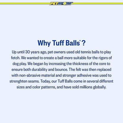 PetSport Mini Tuff Ball - Tennis Balls for Small Dogs, Great for Boredom and Aggressive Chewers, Interactive, Certified Non-Toxic, Won’t Wear Down Teeth - 1.5" (Pack of 2)