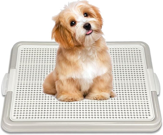 Dog Pee Pad Holder, Puppy Potty Training Tray 22.5”X16.5” for Small Dogs (Gray)