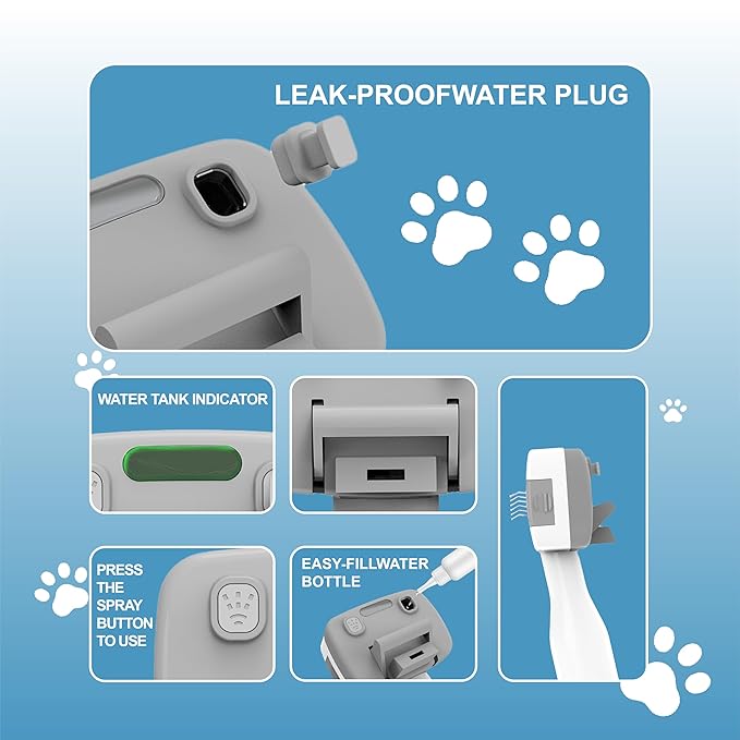 Pet Steam Brush for Dogs & Cats, 3-in-1 Steam Grooming Brush for Shedding & Hair Removal - Self Cleaning Spray Comb with Mist for Long Haired Pets - Includes Pet Essence