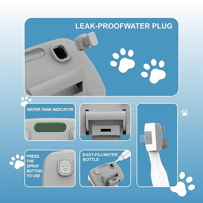 Pet Steam Brush for Dogs & Cats, 3-in-1 Steam Grooming Brush for Shedding & Hair Removal - Self Cleaning Spray Comb with Mist for Long Haired Pets - Includes Pet Essence