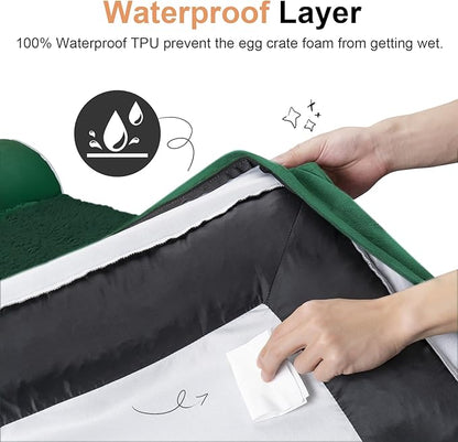 Large Dog Bed Orthopedic Washable: Beds Bolster XL Bed Medium Large Dogs Egg Crate Foam Couch Sofa Waterproof with Removable Cover - Emerald