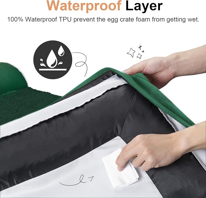 Large Dog Bed Orthopedic Washable: Beds Bolster XXL Bed Big XLarge Dogs Egg Crate Foam Sofa Couch Waterproof Removable Cover - Emerald