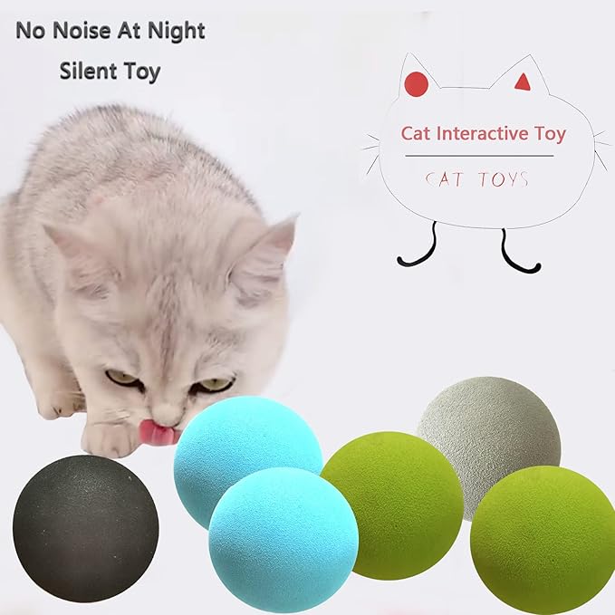 Cat EVA Foam Golf Balls for Small Medium and Large Cats, Interactive Silent Ball Toy, 6 Pack