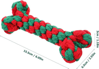 Dog Chew Bone Shaped Cotton Rope Interactive Molar Chewing 15cm for Pet Dogs Teeth Cleaning and Tug Play