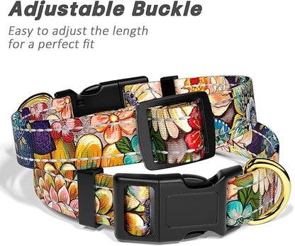 Reflective Dog Collar for Extra Small Dogs, Cute Boho Adjustable Heavy-Duty Nylon Puppy Collar for Boy and Girl Female, Soft Pet Accessories with Quick Release Buckle, Colorful Mandala